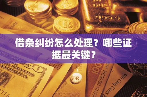 北京借条纠纷怎么处理？哪些证据最关键？
